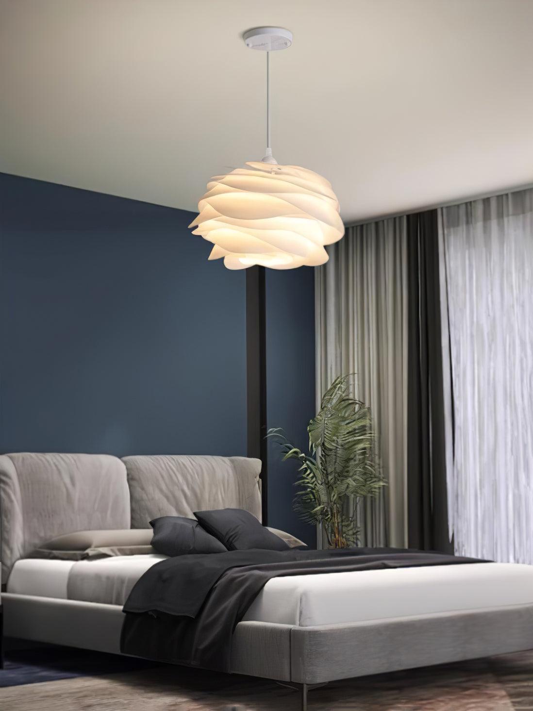 Hanglamp Scandinavisch met Bloemenkap van Gebogen Lamellen