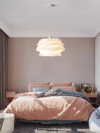 Hanglamp Scandinavisch met Bloemenkap van Gebogen Lamellen