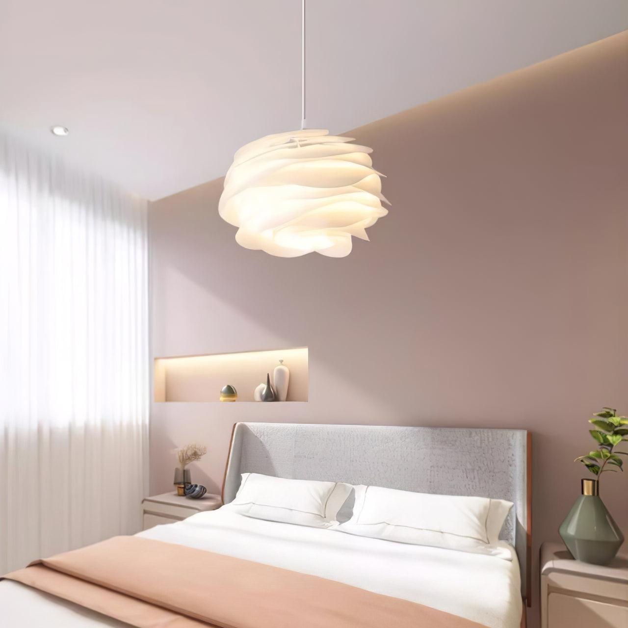 Hanglamp Scandinavisch met Bloemenkap van Gebogen Lamellen