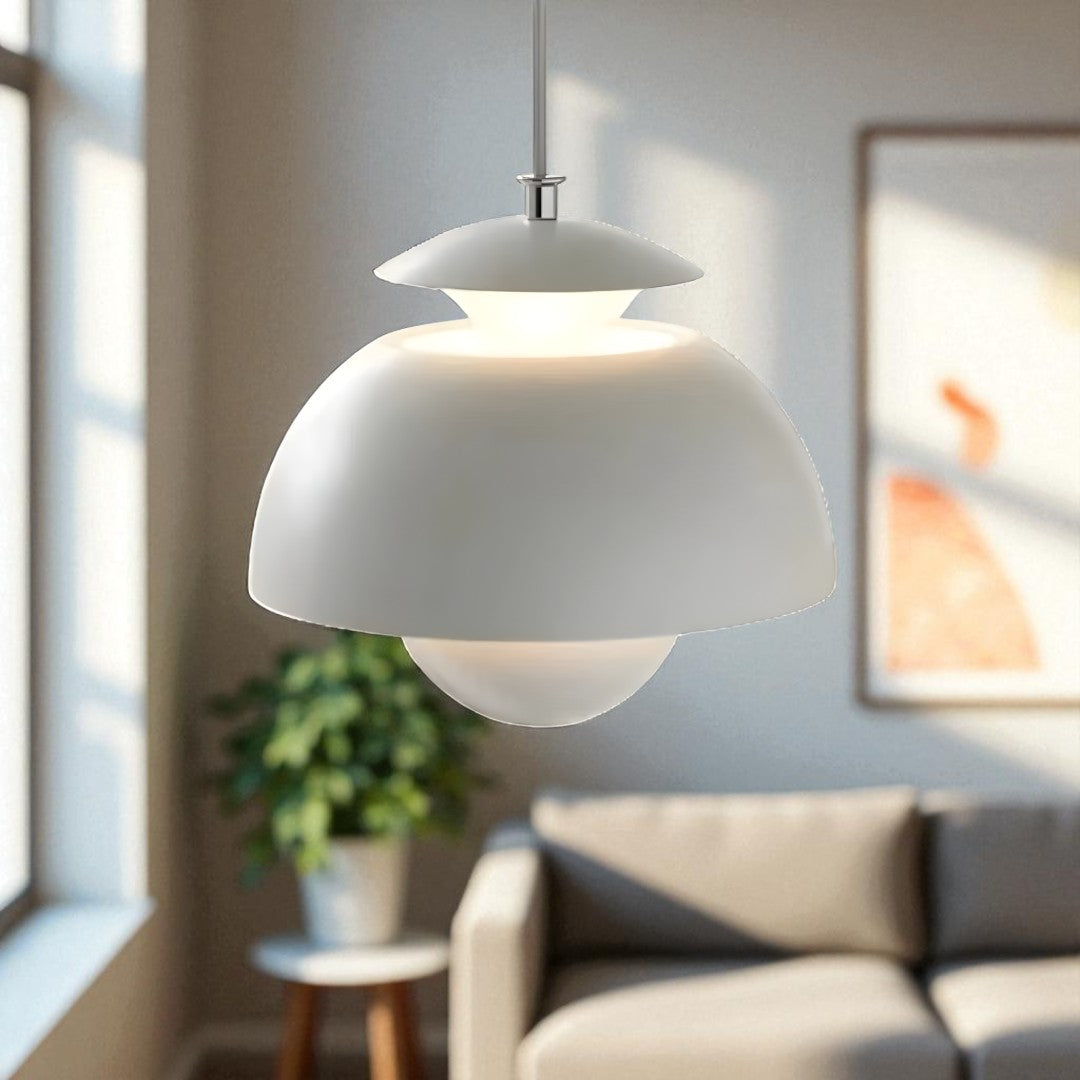 Hanglamp Scandinavisch met Bolkap en Glanzend Koepeldesign