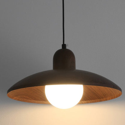 Hanglamp Scandinavisch met Brede Ronde Kap en Glazen Bol