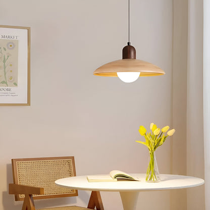 Hanglamp Scandinavisch met Brede Ronde Kap en Glazen Bol