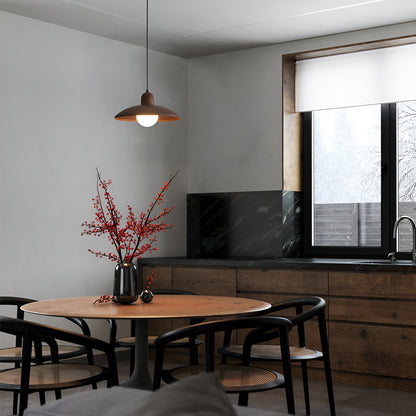 Hanglamp Scandinavisch met Brede Ronde Kap en Glazen Bol