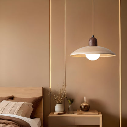 Hanglamp Scandinavisch met Brede Ronde Kap en Glazen Bol