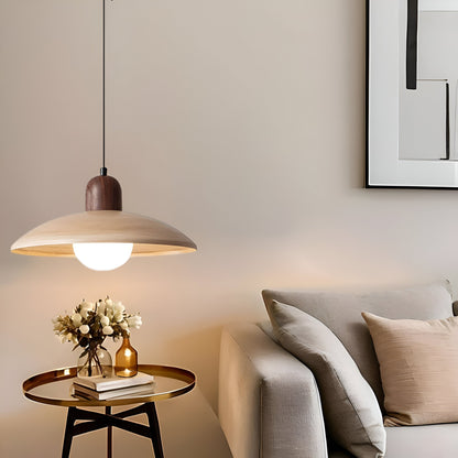 Hanglamp Scandinavisch met Brede Ronde Kap en Glazen Bol