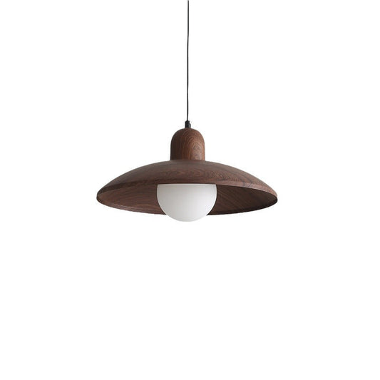 Hanglamp Scandinavisch met Brede Ronde Kap en Glazen Bol
