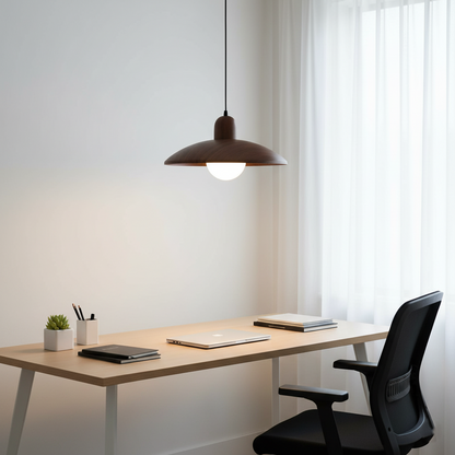 Hanglamp Scandinavisch met Brede Ronde Kap en Glazen Bol