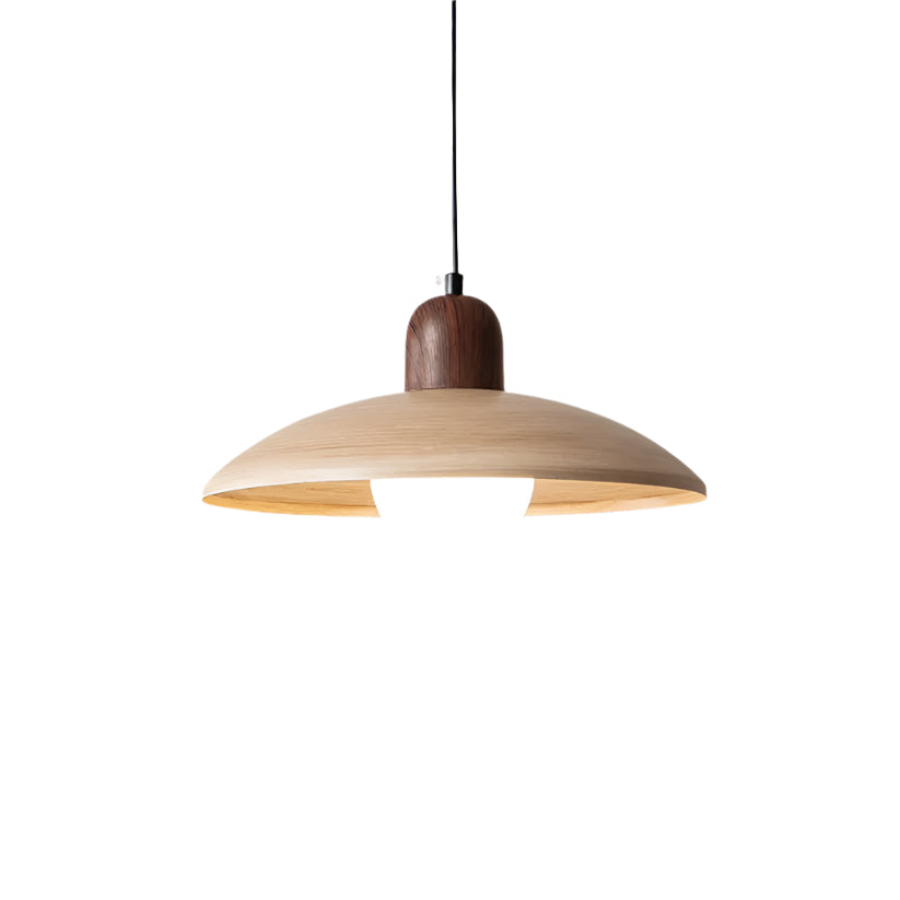 Hanglamp Scandinavisch met Brede Ronde Kap en Glazen Bol