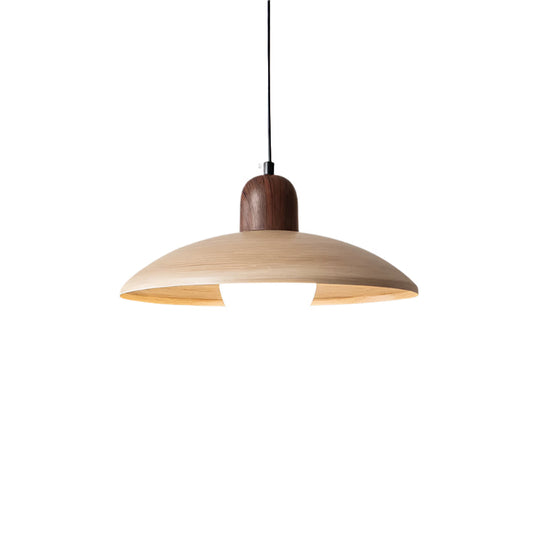 Hanglamp Scandinavisch met Brede Ronde Kap en Glazen Bol
