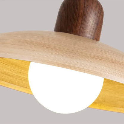 Hanglamp Scandinavisch met Brede Ronde Kap en Glazen Bol