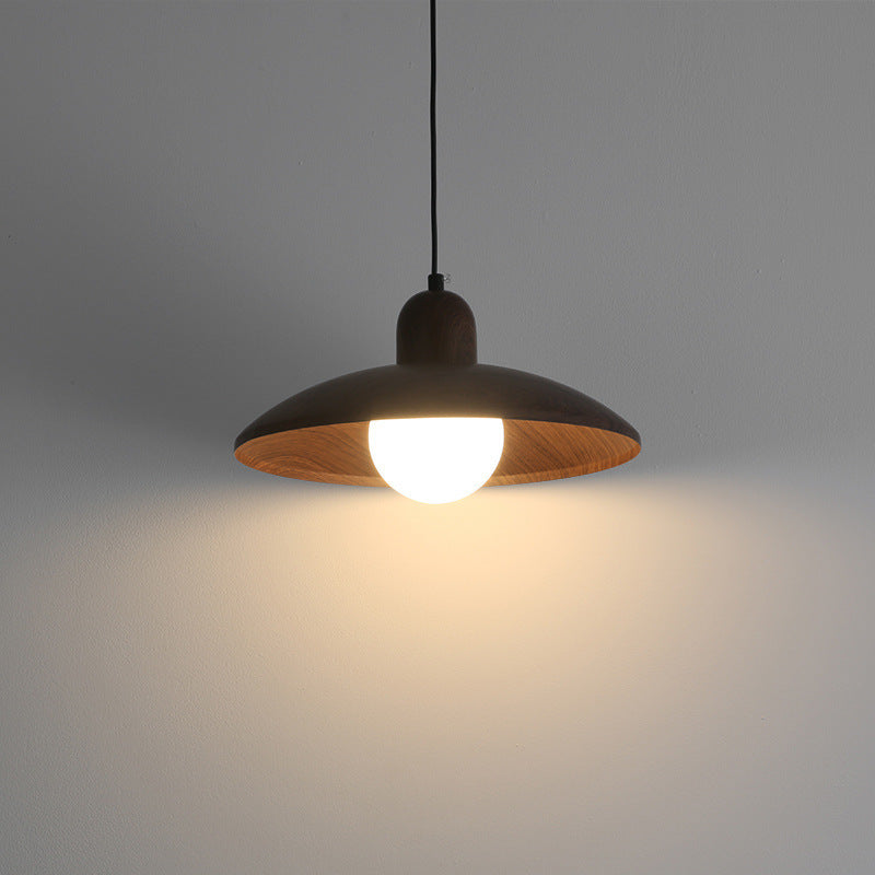 Hanglamp Scandinavisch met Brede Ronde Kap en Glazen Bol