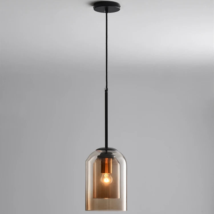 Hanglamp Scandinavisch met Dubbel Glazen Kap en Verstelbare Hoogte