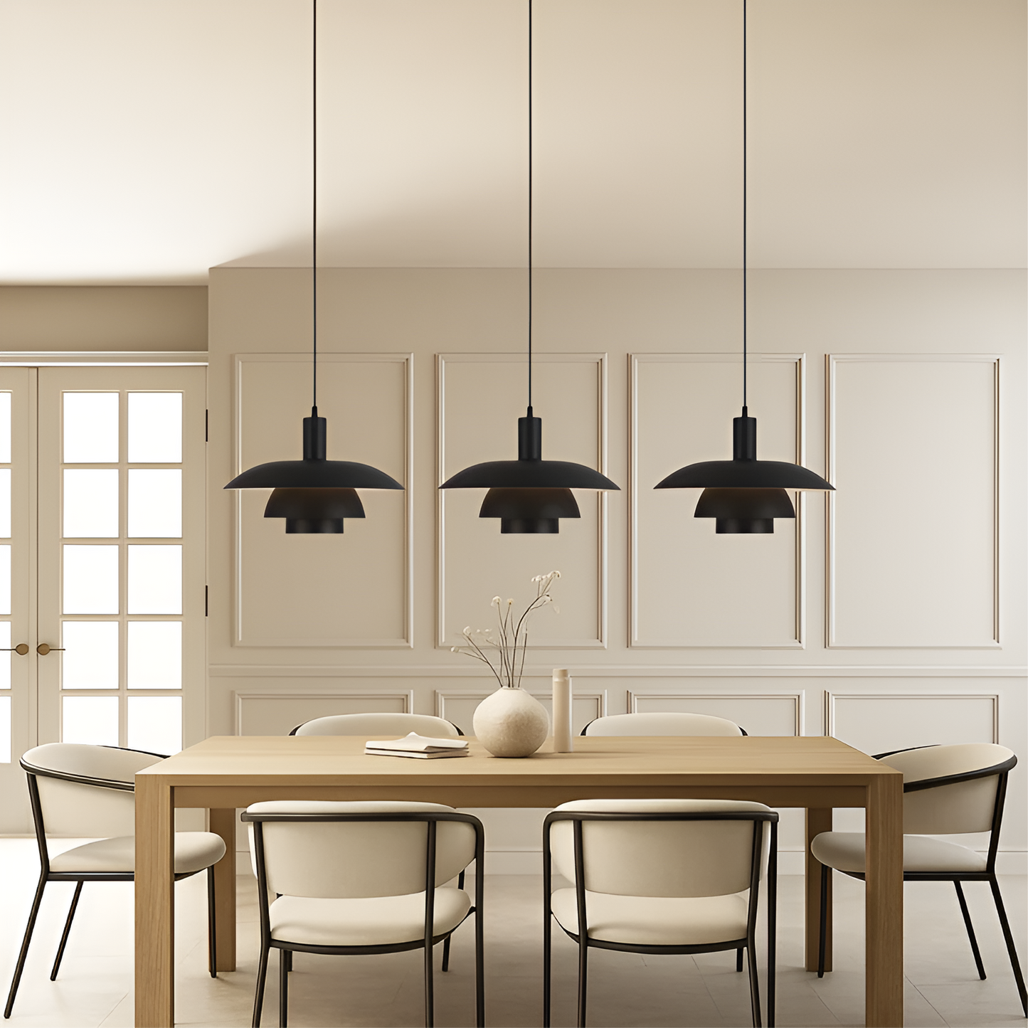 Hanglamp Scandinavisch met Gelaagde Kap en Ingebouwde LED Dimbaar