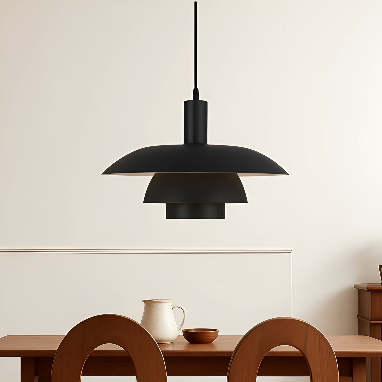 Hanglamp Scandinavisch met Gelaagde Kap en Ingebouwde LED Dimbaar