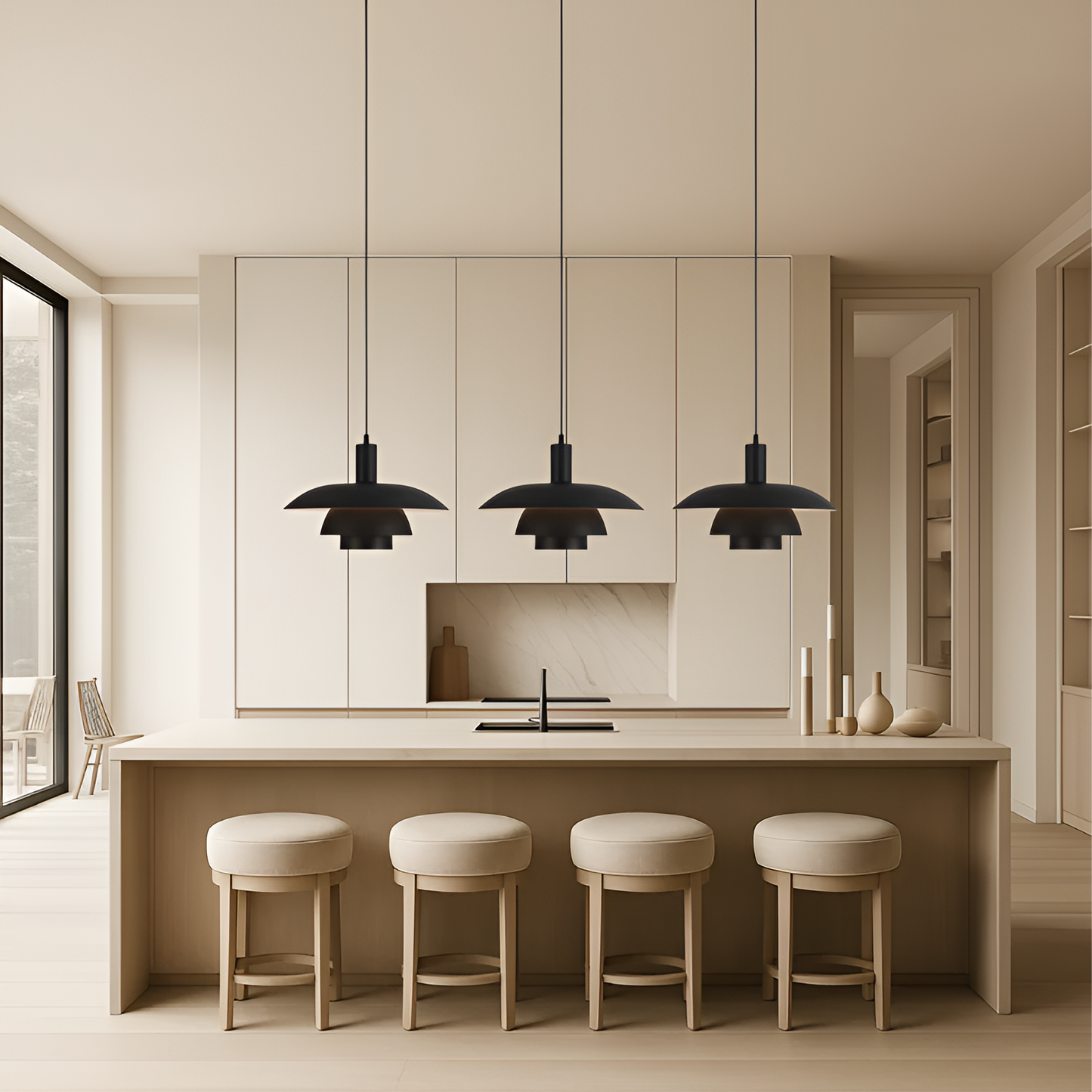 Hanglamp Scandinavisch met Gelaagde Kap en Ingebouwde LED Dimbaar