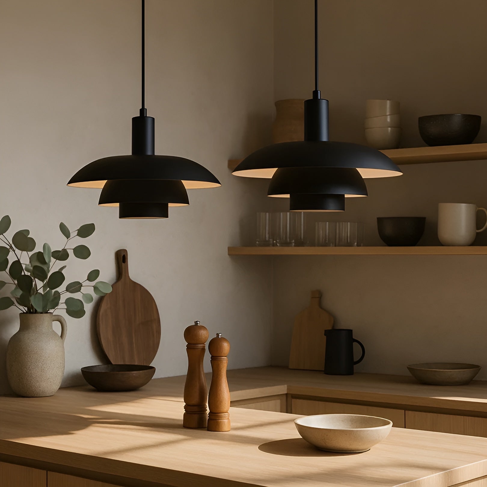Hanglamp Scandinavisch met Gelaagde Kap en Ingebouwde LED Dimbaar