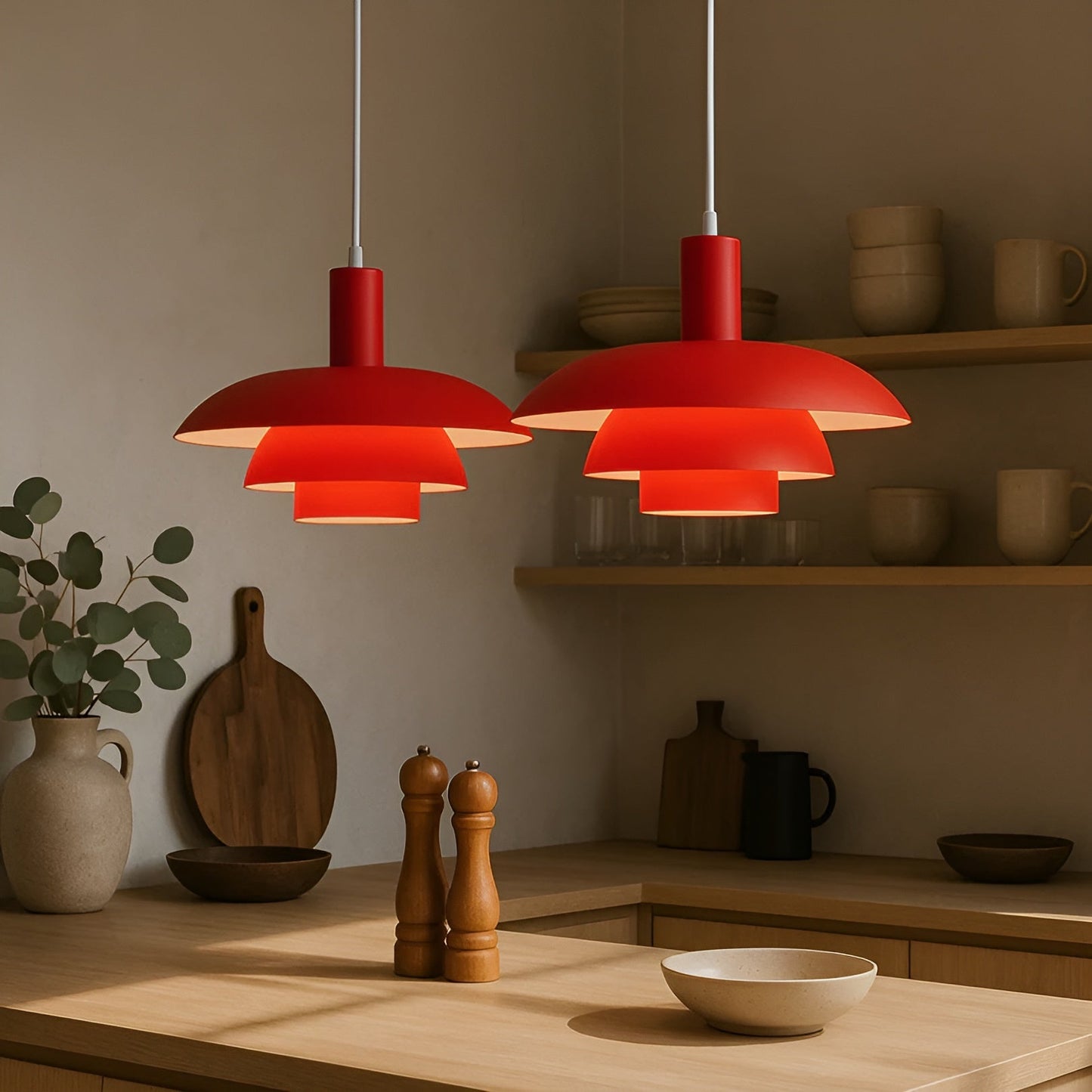 Hanglamp Scandinavisch met Gelaagde Kap en Ingebouwde LED Dimbaar