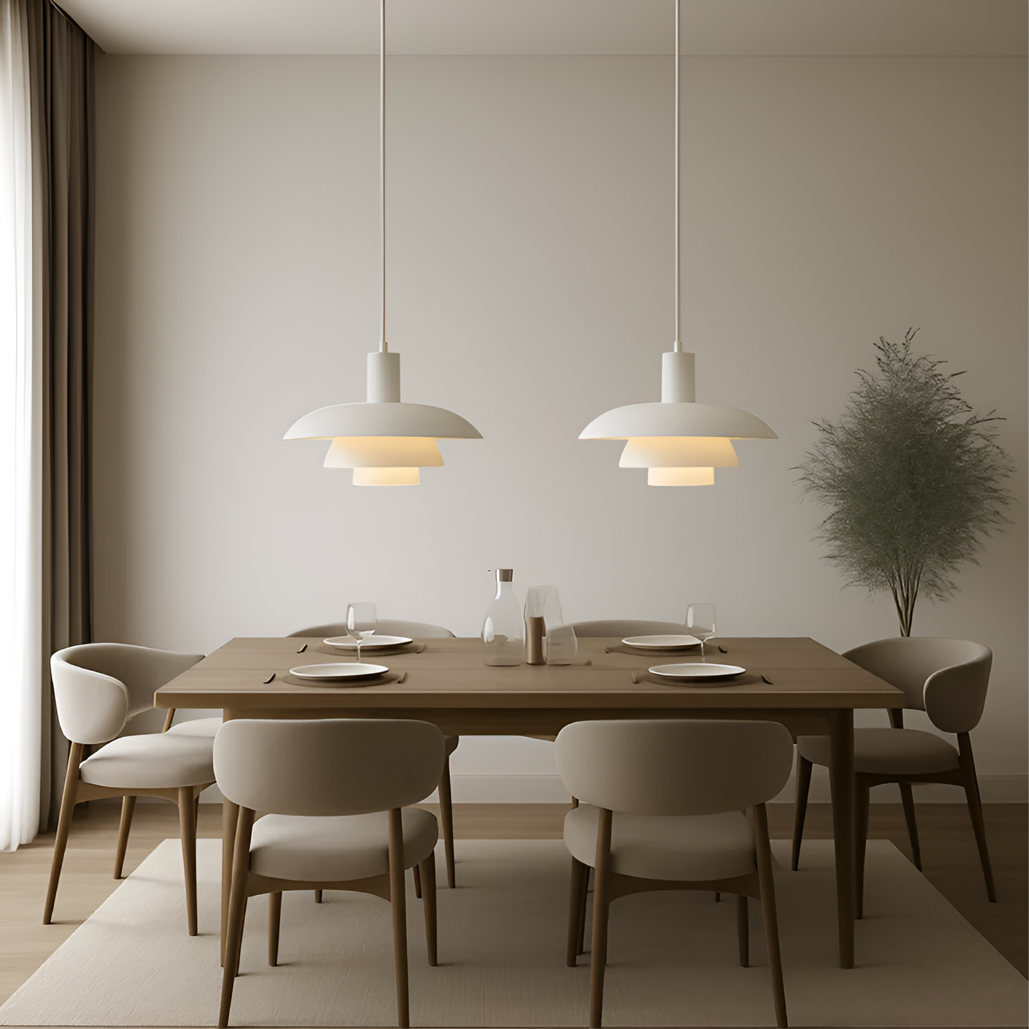 Hanglamp Scandinavisch met Gelaagde Kap en Ingebouwde LED Dimbaar