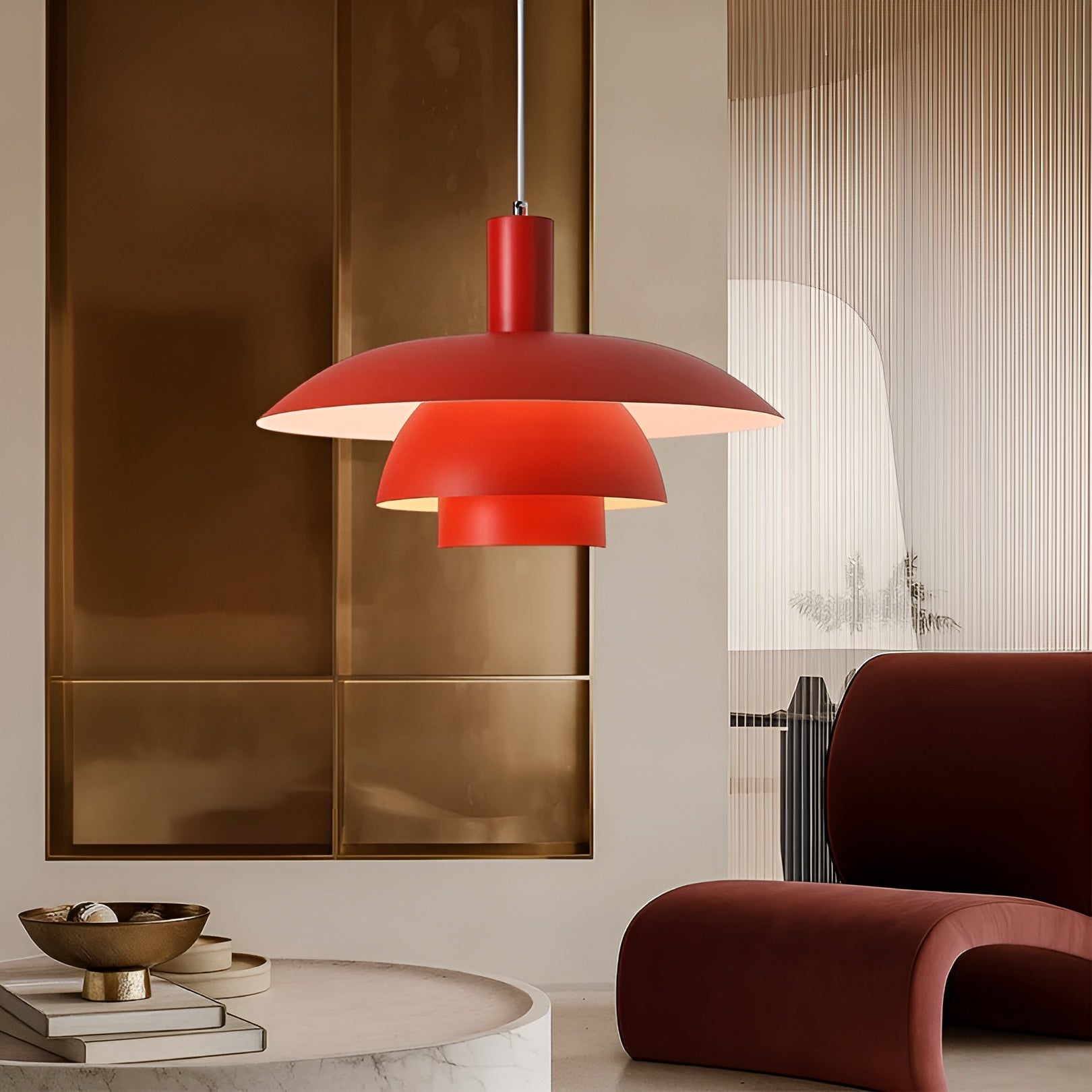 Hanglamp Scandinavisch met Gelaagde Kap en Ingebouwde LED Dimbaar