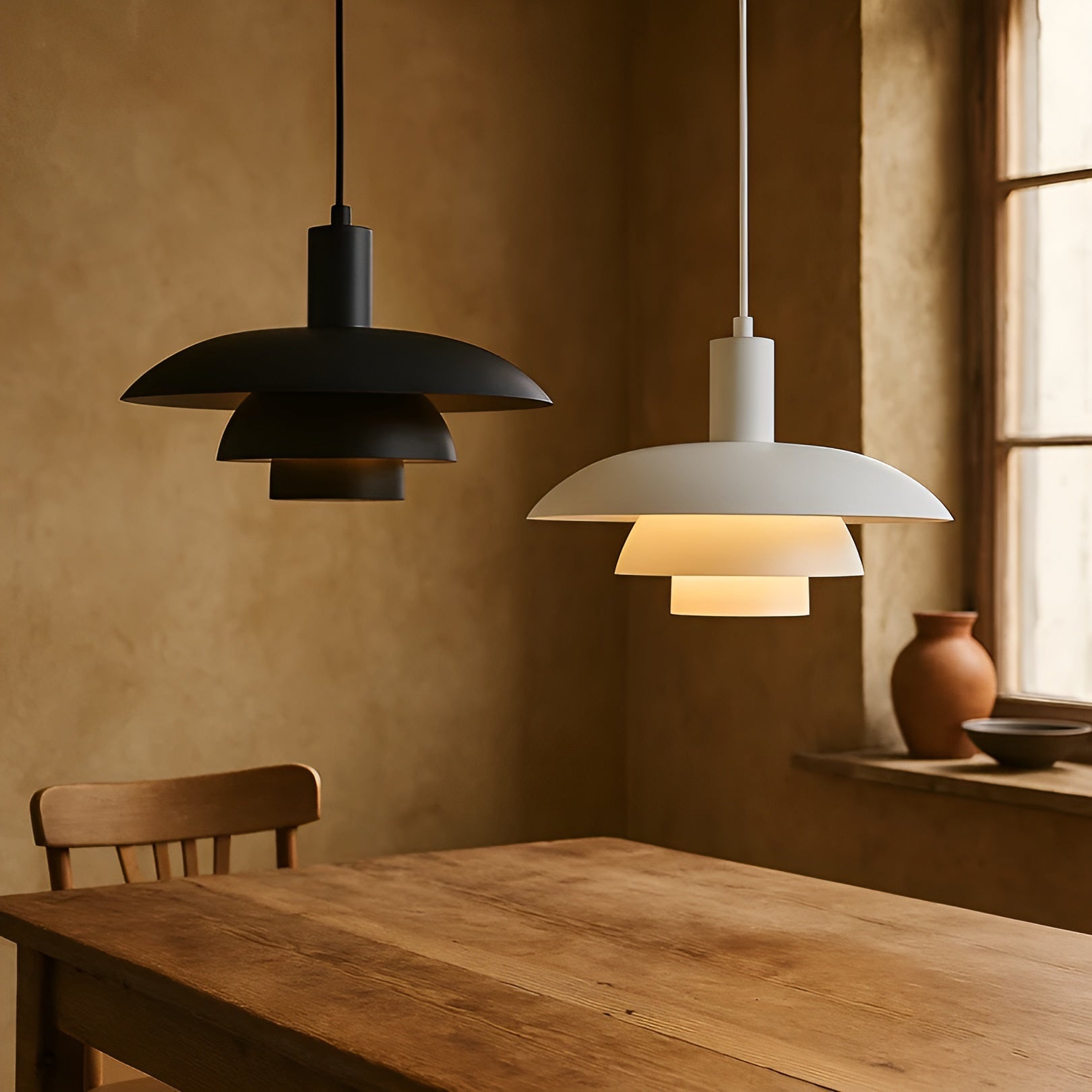 Hanglamp Scandinavisch met Gelaagde Kap en Ingebouwde LED Dimbaar