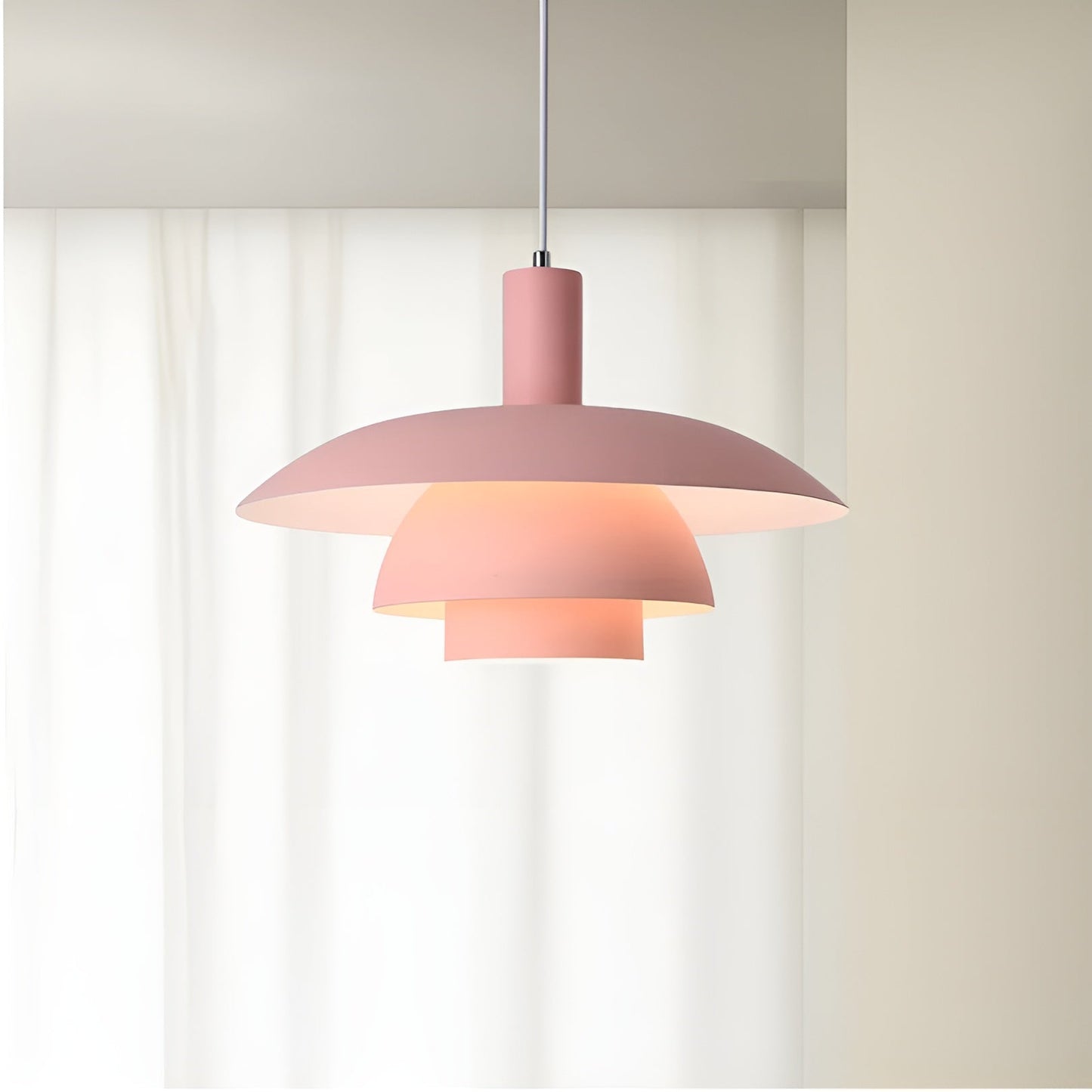 Hanglamp Scandinavisch met Gelaagde Kap en Ingebouwde LED Dimbaar