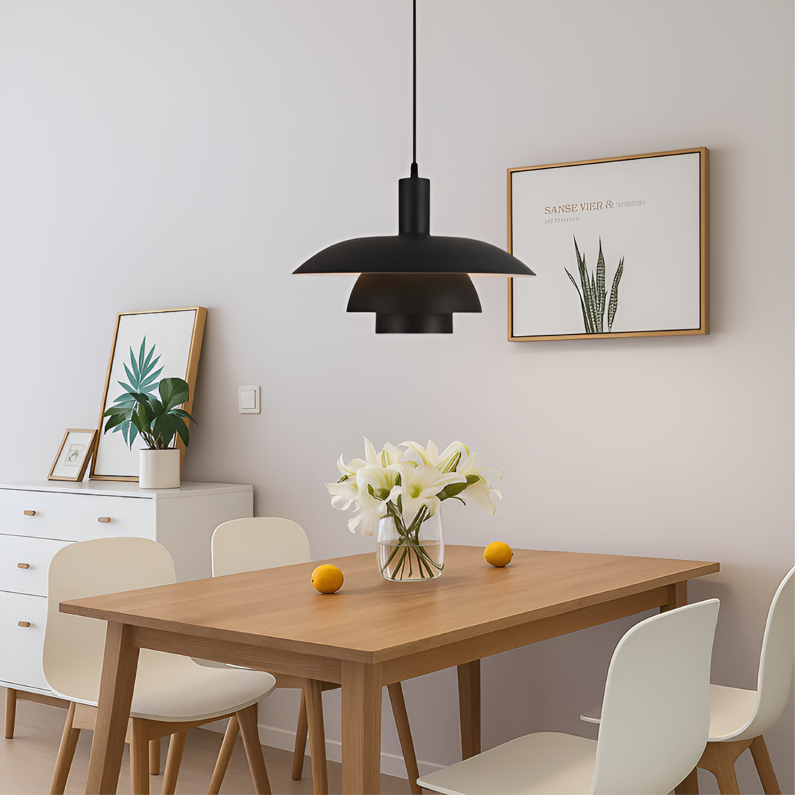 Hanglamp Scandinavisch met Gelaagde Kap en Ingebouwde LED Dimbaar