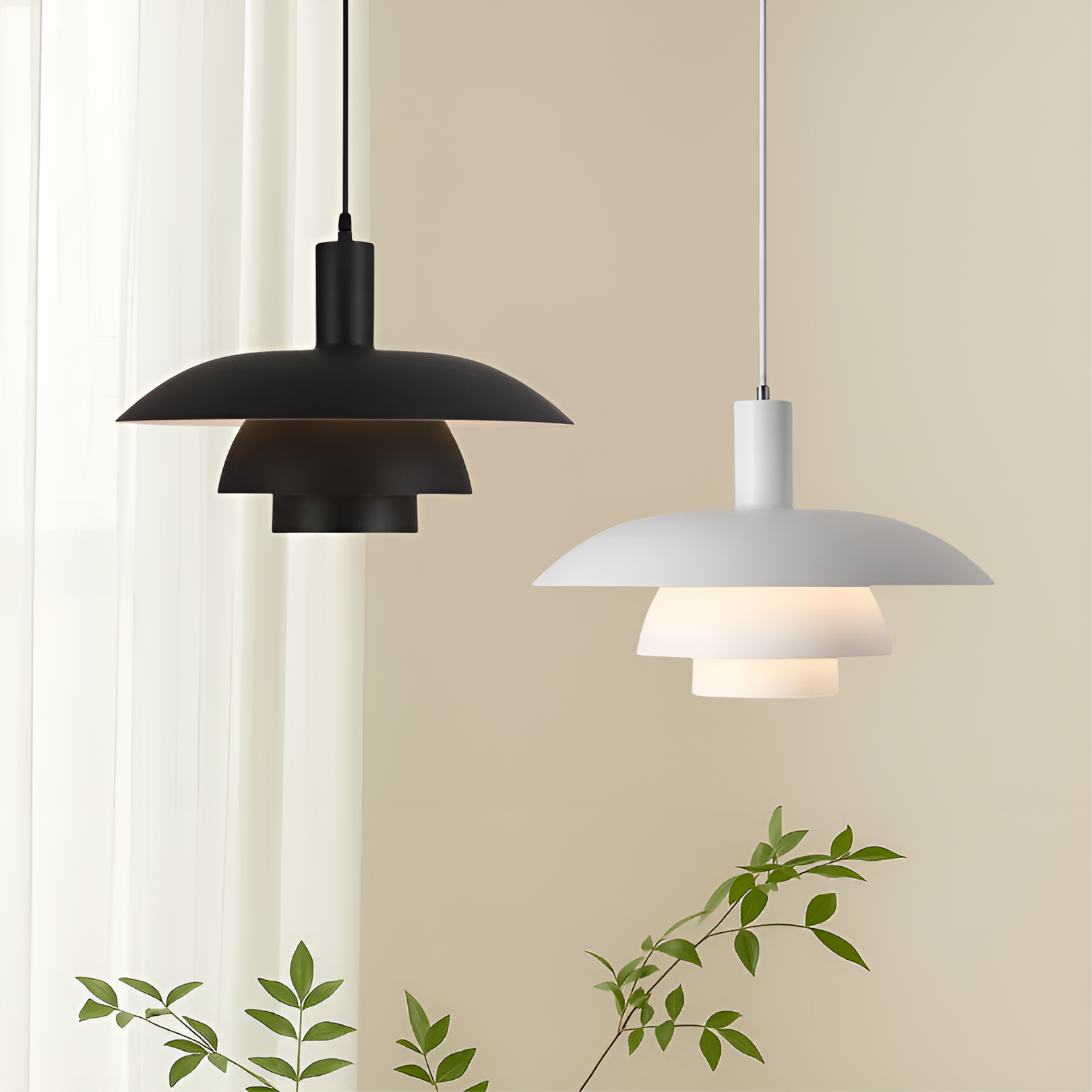 Hanglamp Scandinavisch met Gelaagde Kap en Ingebouwde LED Dimbaar
