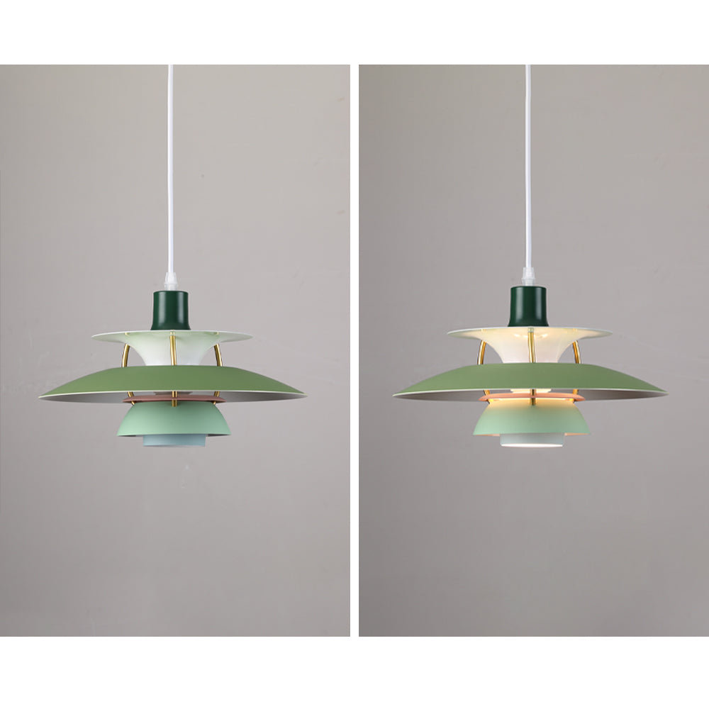Hanglamp Scandinavisch met Gelaagde Kap en Verstelbaar Snoer ##POS:5##