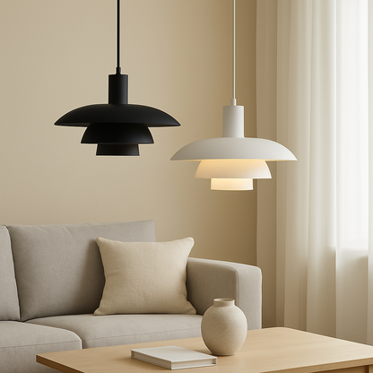 Hanglamp Scandinavisch met Gelaagde Kap en Verstelbare Hoogte
