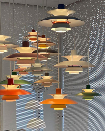 Hanglamp Scandinavisch met Gelaagde Kap en Verstelbare Hoogte