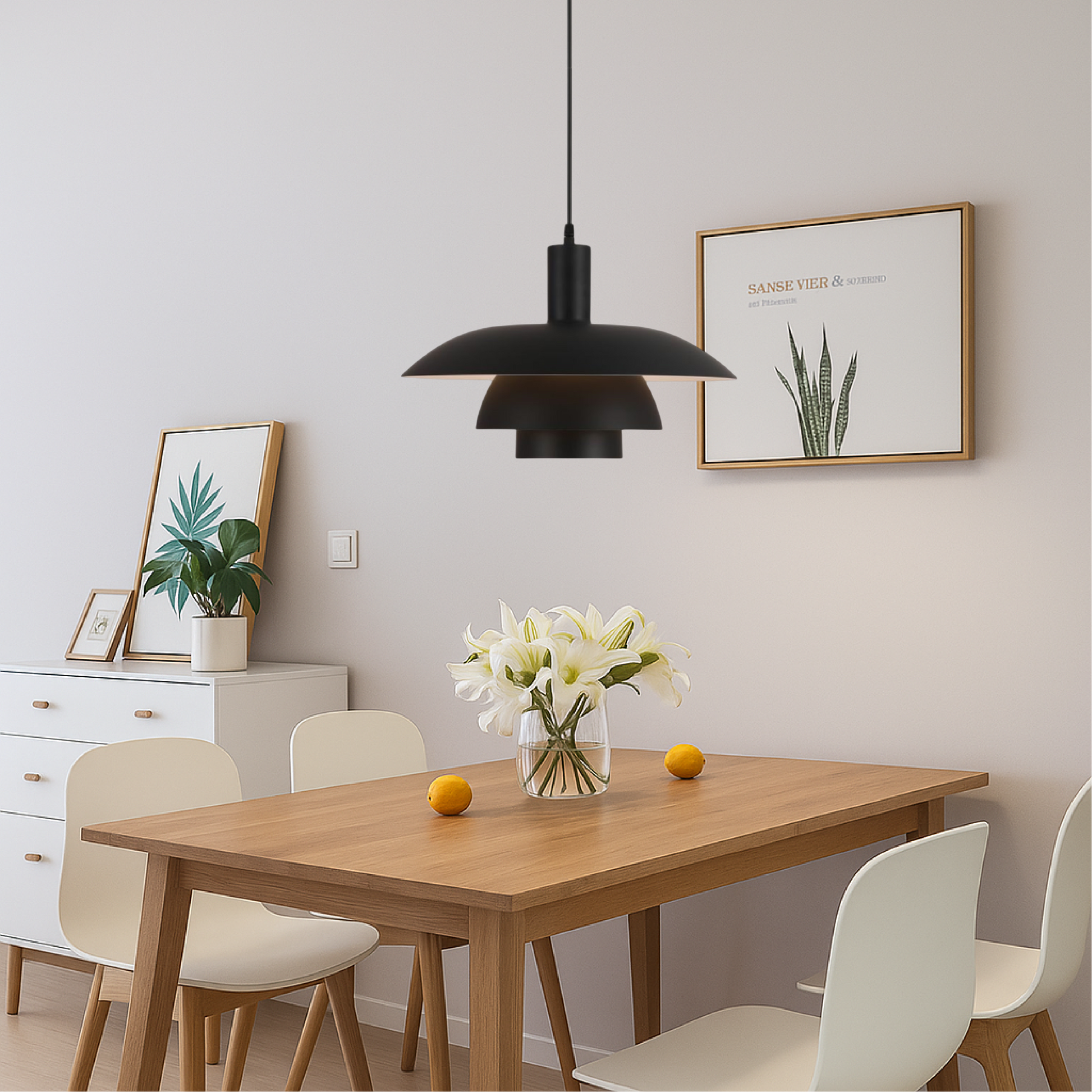 Hanglamp Scandinavisch met Gelaagde Kap en Verstelbare Hoogte