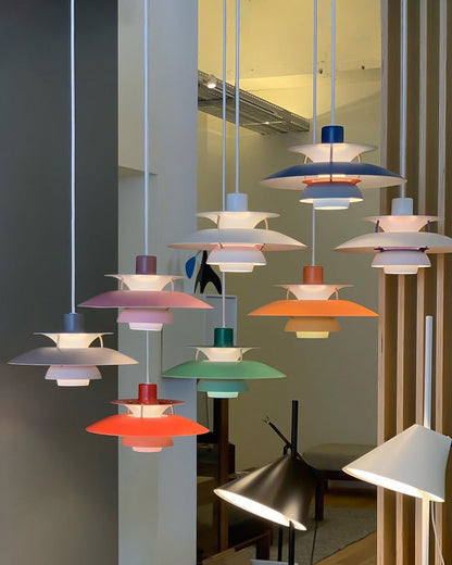 Hanglamp Scandinavisch met Gelaagde Kap en Verstelbare Hoogte