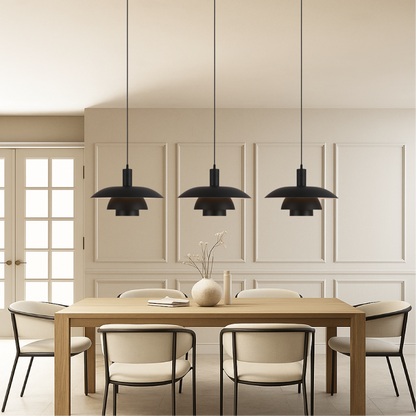 Hanglamp Scandinavisch met Gelaagde Kap en Verstelbare Hoogte