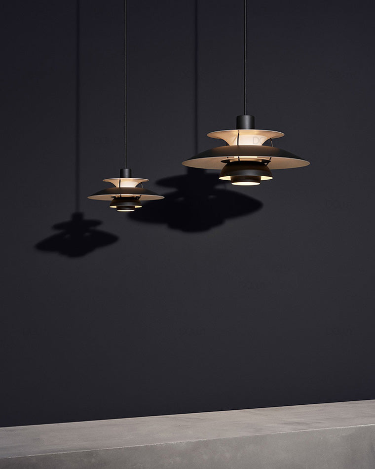 Hanglamp Scandinavisch met Gelaagde Kap en Verstelbare Hoogte