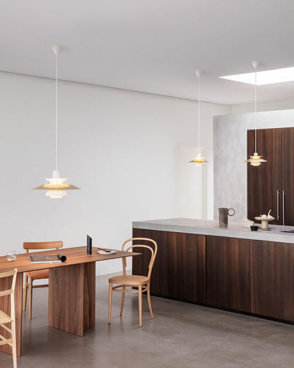 Hanglamp Scandinavisch met Gelaagde Kap en Verstelbare Hoogte