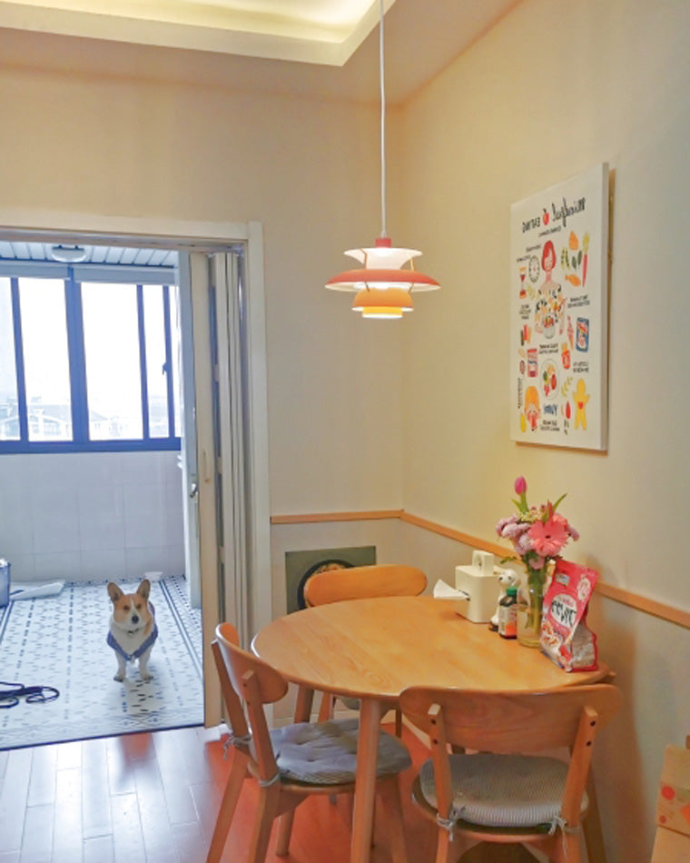 Hanglamp Scandinavisch met Gelaagde Kap en Verstelbare Hoogte