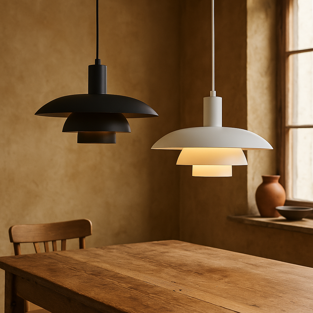 Hanglamp Scandinavisch met Gelaagde Kap en Verstelbare Hoogte