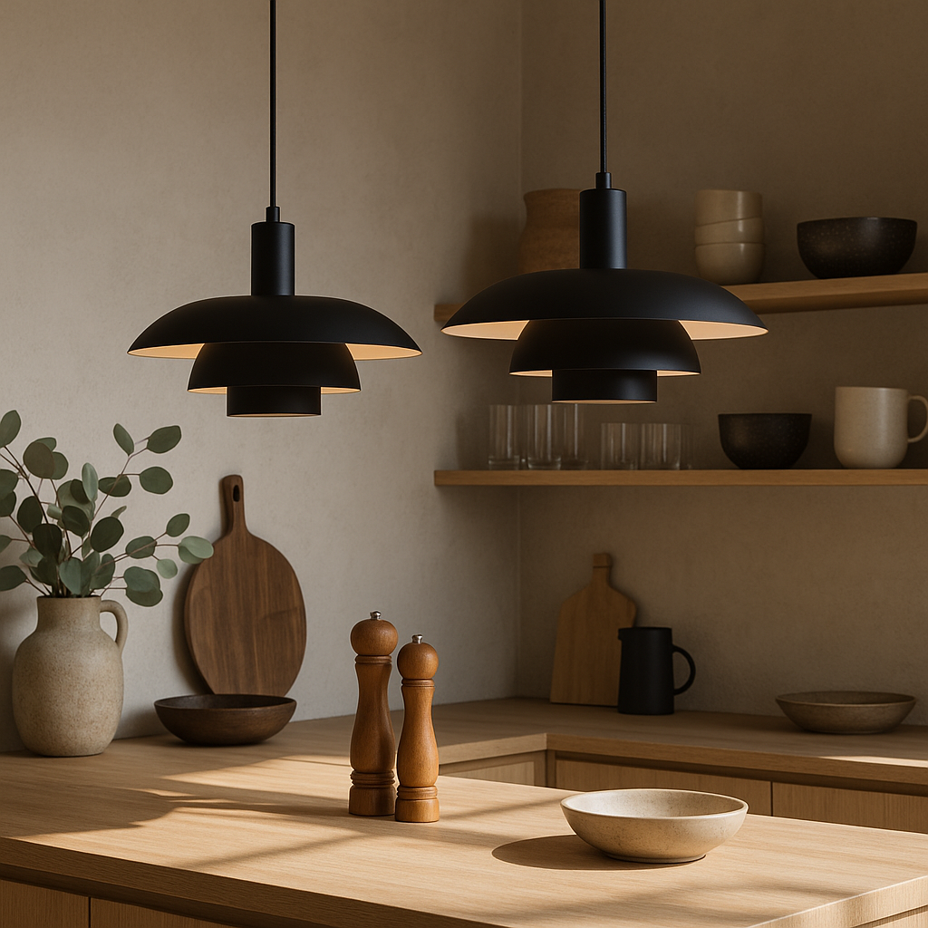 Hanglamp Scandinavisch met Gelaagde Kap en Verstelbare Hoogte