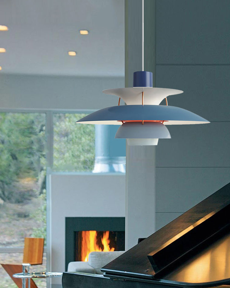 Hanglamp Scandinavisch met Gelaagde Kap en Verstelbare Hoogte