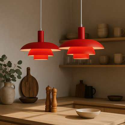 Hanglamp Scandinavisch met Gelaagde Kap en Verstelbare Hoogte