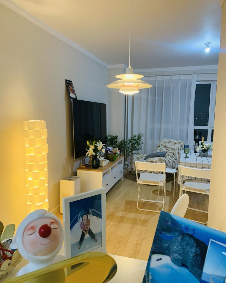 Hanglamp Scandinavisch met Gelaagde Kap en Verstelbare Hoogte