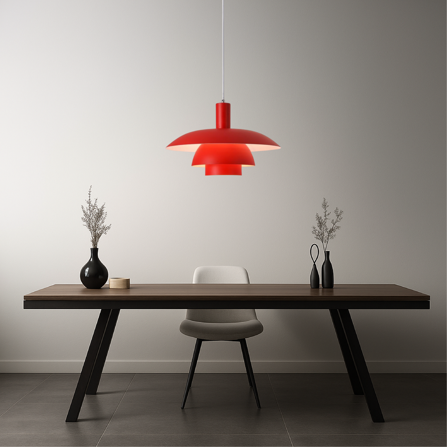 Hanglamp Scandinavisch met Gelaagde Kap en Verstelbare Hoogte