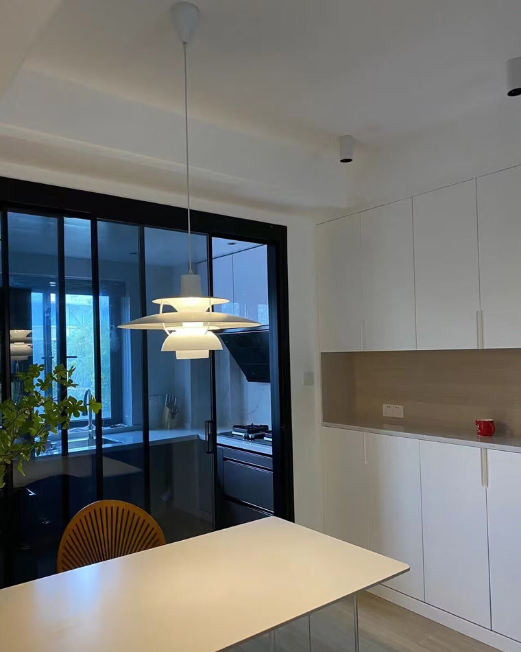 Hanglamp Scandinavisch met Gelaagde Kap en Verstelbare Hoogte