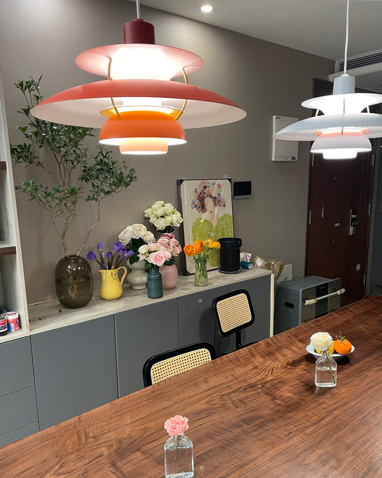 Hanglamp Scandinavisch met Gelaagde Kap en Verstelbare Hoogte