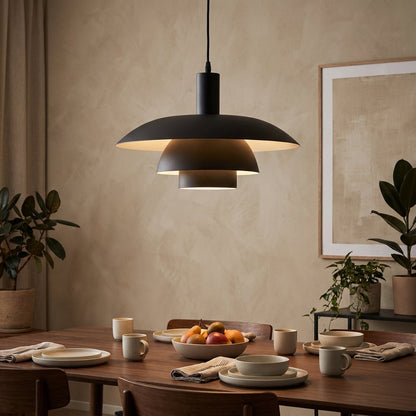Hanglamp Scandinavisch met Gelaagde Kap en Verstelbare Hoogte