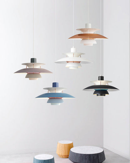 Hanglamp Scandinavisch met Gelaagde Kap en Verstelbare Hoogte