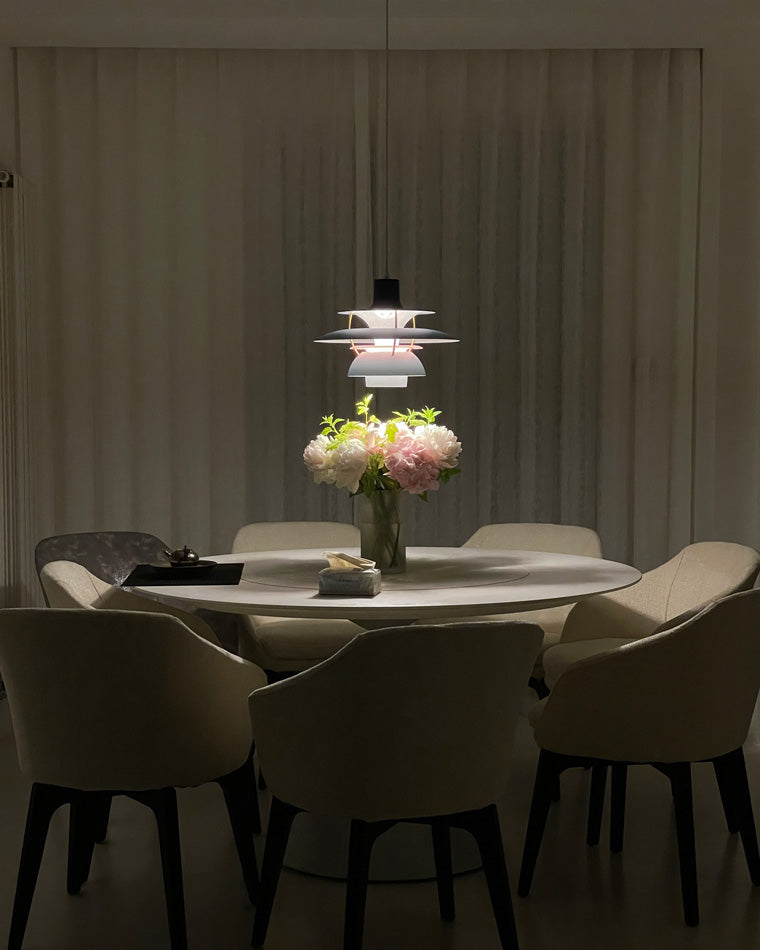 Hanglamp Scandinavisch met Gelaagde Kap en Verstelbare Hoogte