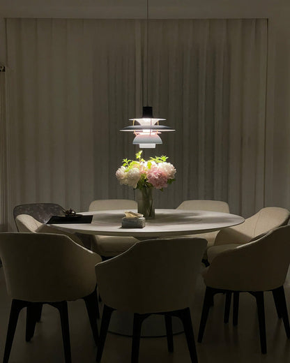 Hanglamp Scandinavisch met Gelaagde Kap en Verstelbare Hoogte