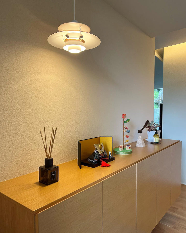 Hanglamp Scandinavisch met Gelaagde Kap en Verstelbare Hoogte