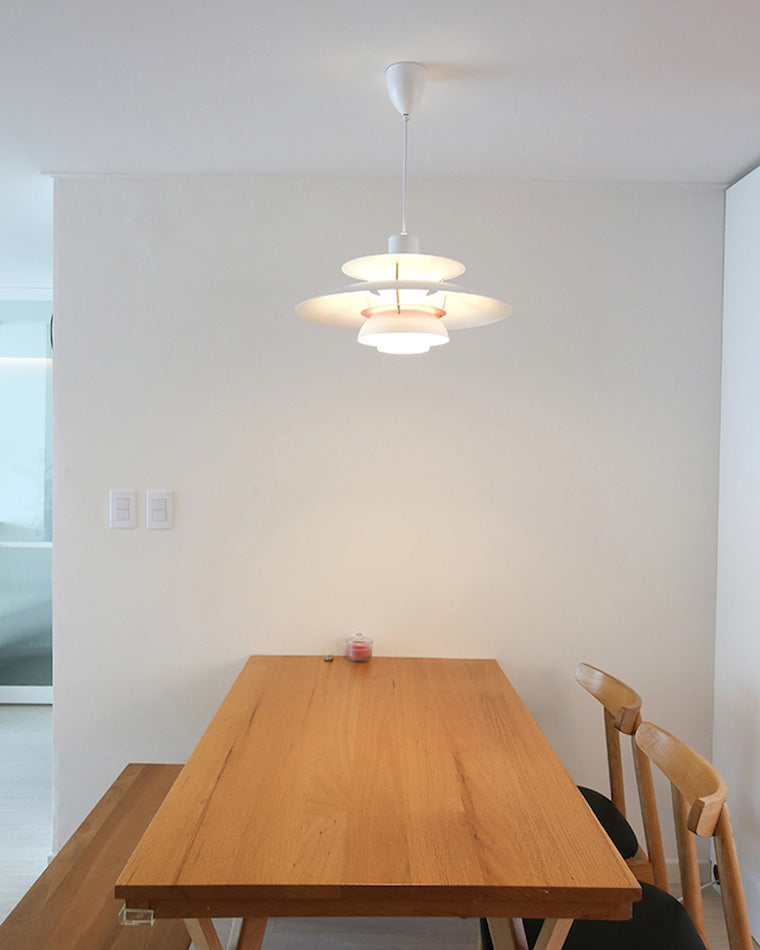 Hanglamp Scandinavisch met Gelaagde Kap en Verstelbare Hoogte